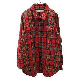 オフホワイト(OFF-WHITE)のOFF-WHITE オフホワイト 18SS Flannel Check Shirt フランネルチェックシャツ クロスアローロゴ レッド omga001s18787012(シャツ)