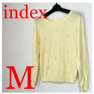 インデックス(INDEX)の専用index♡インデックス♡ビジュー付きニット　イエロー　Mサイズ(ニット/セーター)