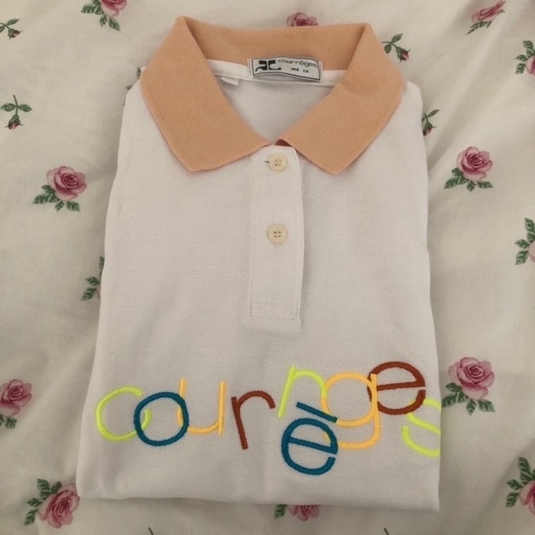 Lochie(ロキエ)のcourreges polo shirt orange🍊🥀 レディースのトップス(カットソー(半袖/袖なし))の商品写真