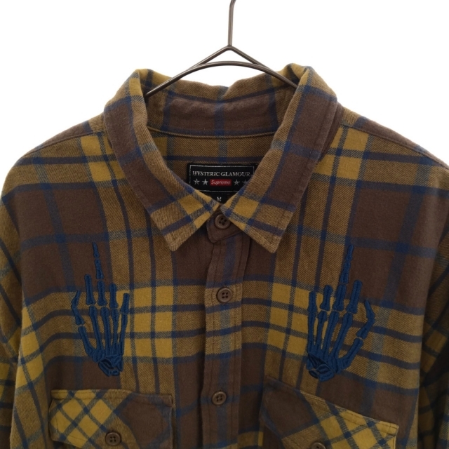 SUPREME シュプリーム ×HYSTERIC GLAMOUR 21SS Plaid Flannel Shirt ヒステリックグラマー フランネル チェックシャツ 長袖シャツ ブラウン