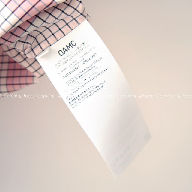Jil Sander(ジルサンダー)のOAMC ブロックチェック ストライプ ロゴ パッチ シャツ ブラウス トップス メンズのトップス(シャツ)の商品写真