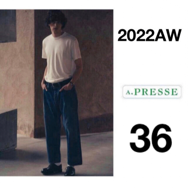 完備購入先22AW a.presse Washed Denim Wide Pants 36