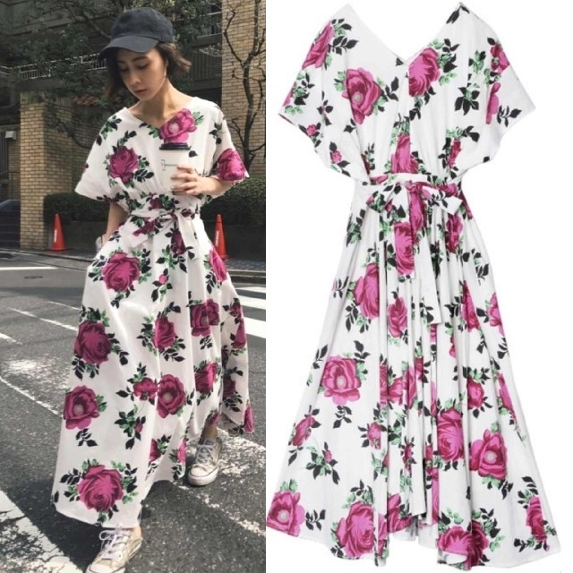 Ameri VINTAGE - Ameri ヴィンテージ 花柄 綿 ワンピース ドレス Ameri VINTAGE - Ameri ヴィンテージ 花柄 綿 ワンピース ドレス