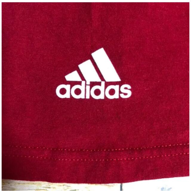 adidas(アディダス)のレア アディダス レッド カレッジプリント ヴィンテージ Tシャツ 3XLサイズ メンズのトップス(Tシャツ/カットソー(半袖/袖なし))の商品写真