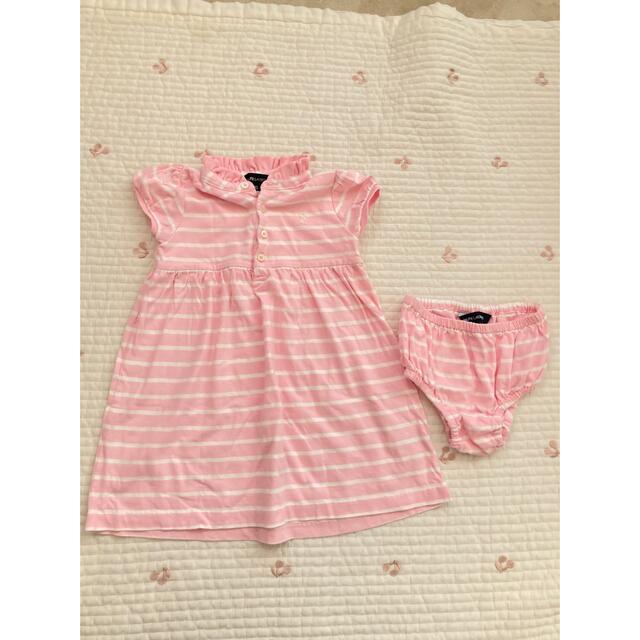 Ralph Lauren(ラルフローレン)のラルフローレン ワンピース　90 ピンク　ボーダー キッズ/ベビー/マタニティのキッズ服女の子用(90cm~)(ワンピース)の商品写真