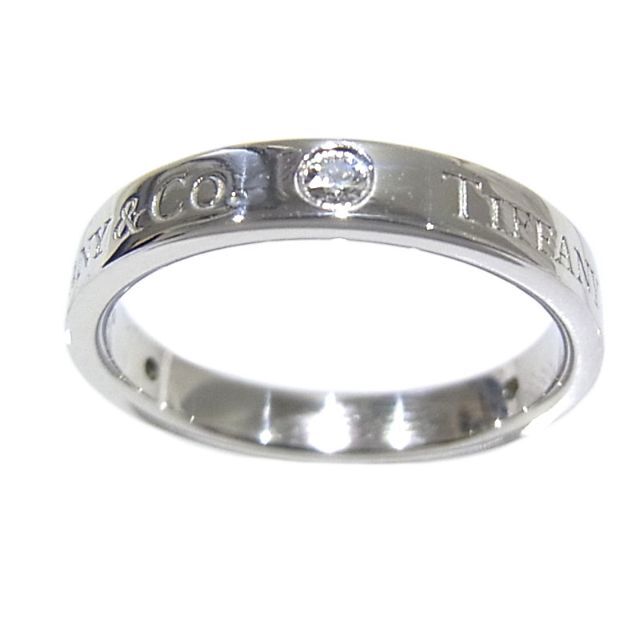 Tiffany & Co. - ティファニー　Pt950　プラチナ ＃10.3　ロゴリング　ダイヤモンド　指輪