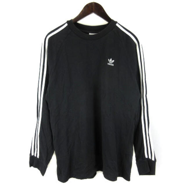 adidas(アディダス)のアディダス 3ライン Tシャツ カットソー 長袖 X0 ブラック ■SM0 メンズのトップス(Tシャツ/カットソー(七分/長袖))の商品写真