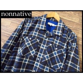 ノンネイティブ(nonnative)の専用 G② 美品 ノンネイティブ 10AW チェック シャツ 1 青(シャツ)