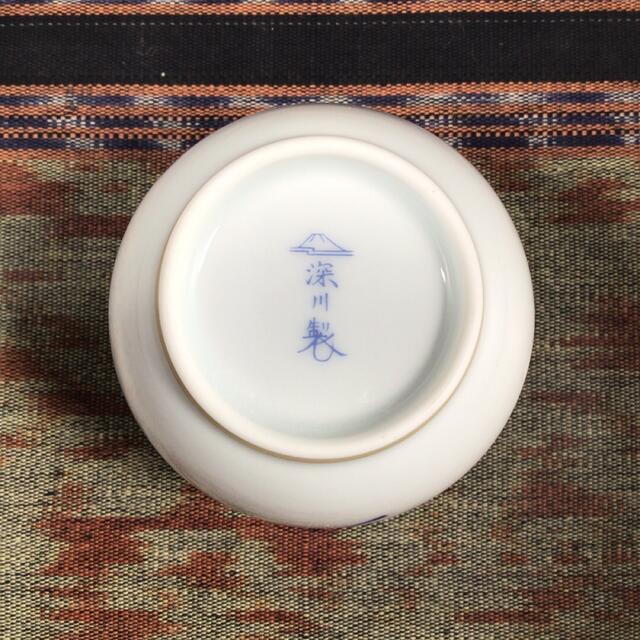 『お月見うー特価』　深川製磁　『オリエンタルブルー』　お茶茶碗　5杯