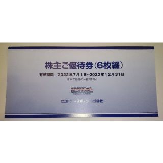 セントラルスポーツ 株主優待券 6枚(フィットネスクラブ)