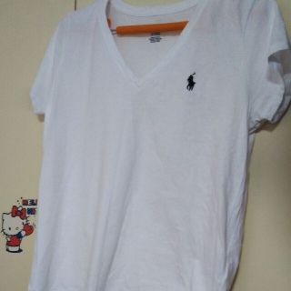 ポロラルフローレン(POLO RALPH LAUREN)のメンズポロラルフローレン白のVネック半袖Tシャツ(Tシャツ/カットソー(半袖/袖なし))