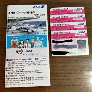 エーエヌエー(ゼンニッポンクウユ)(ANA(全日本空輸))のANA株主優待(ピンク色)4枚セット＋グループ優待冊子1冊(その他)