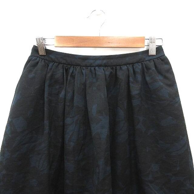 ROSSO(ロッソ)のロッソ アーバンリサーチ フレアスカート ミニ 総柄 38 紺 ネイビー 黒 レディースのスカート(ミニスカート)の商品写真