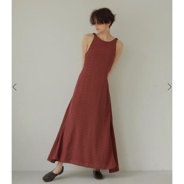 Ameri VINTAGE(アメリヴィンテージ)のetre tokyo チェックワンピース　RED レディースのワンピース(ロングワンピース/マキシワンピース)の商品写真