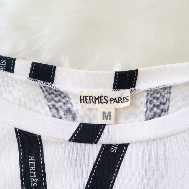 Hermes(エルメス)の【美品】HERMES ボルデュック リボン マルジェラ期 ロンT レディースのトップス(Tシャツ(長袖/七分))の商品写真