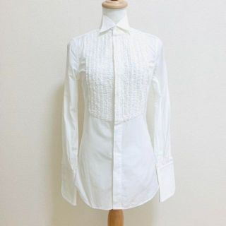 ディースクエアード シャツ/ブラウス(レディース/長袖)の通販 85点 【SALE】 新品訳あり❤️ ディースクエアード フリルネックデザイン トップス ブラウスXS Tシャツ/カットソー(半袖/袖なし)