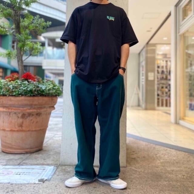 XLARGE スティッチワイドパンツ M グリーン