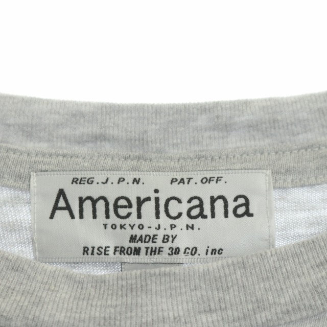 AMERICANA(アメリカーナ)のアメリカーナ ロゴ Tシャツ カットソー 半袖 プリント 杢グレー 紺 ネイビー レディースのトップス(Tシャツ(半袖/袖なし))の商品写真