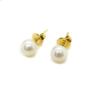 ミキモト(MIKIMOTO)のミキモト ピアス 両耳用 K18 パール アコヤ真珠 7mm イエローゴールド(ピアス)