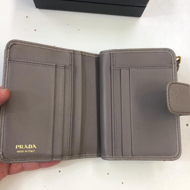 美品 PRADA サフィアーノ L字ファスナー コンパクト財布