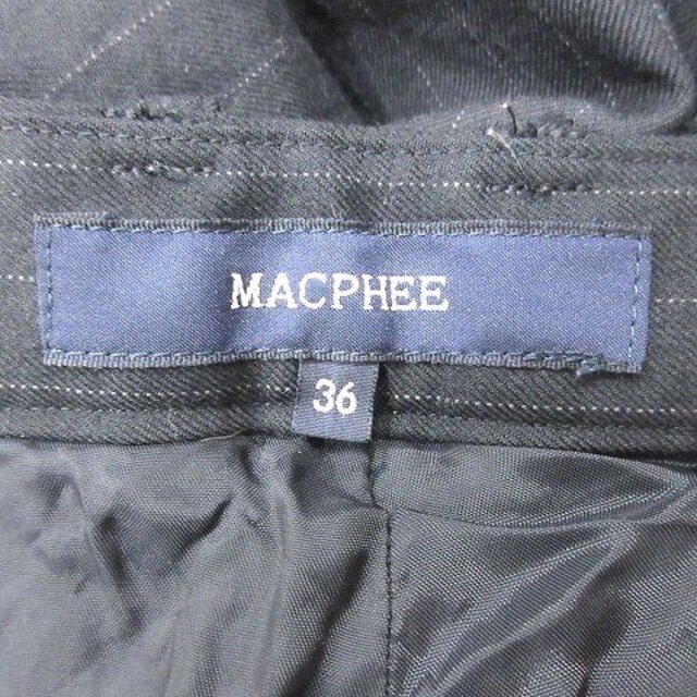 MACPHEE(マカフィー)のマカフィー ハーフパンツ ショート ウール ピンストライプ 36 黒 グレー レディースのパンツ(ショートパンツ)の商品写真