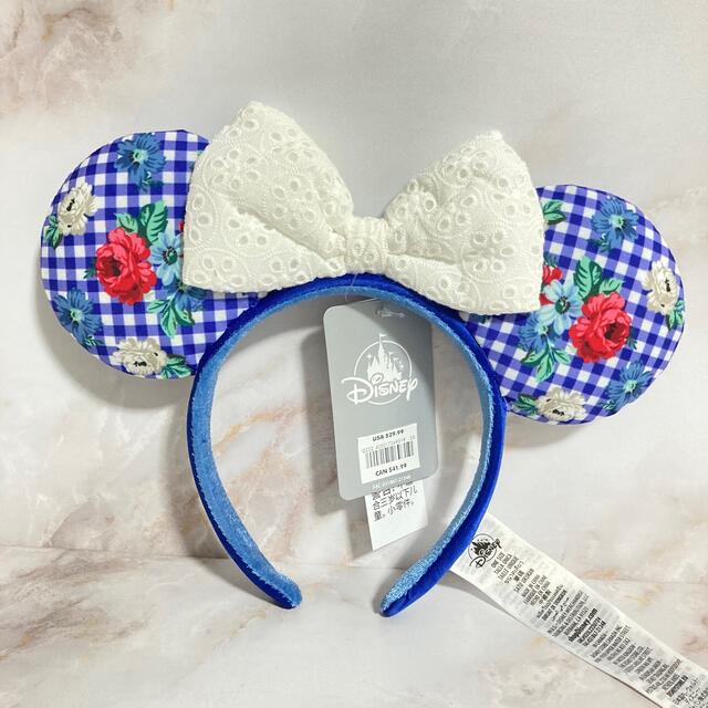 Disney(ディズニー)の【SALE！】日本未発売 ディズニー カチューシャ チェック 花柄  レディースのヘアアクセサリー(カチューシャ)の商品写真