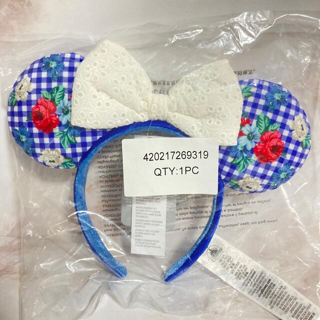 Disney(ディズニー)の【SALE！】日本未発売 ディズニー カチューシャ チェック 花柄  レディースのヘアアクセサリー(カチューシャ)の商品写真