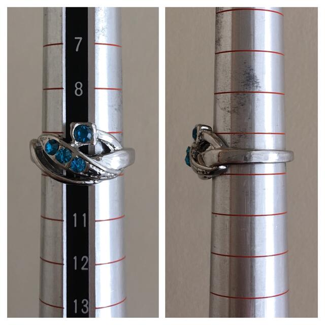 (24)ブルービジューのデザインリング シルバー ヴィンテージ レディースのアクセサリー(リング(指輪))の商品写真