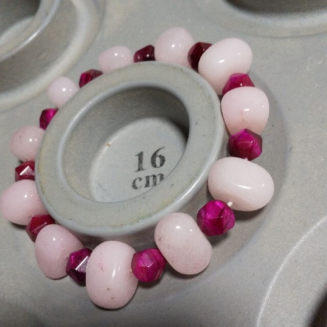 ちこオリジナル⭐天然石ピンク系ブレスレットのセット品