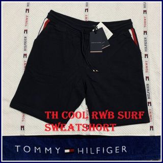 トミーヒルフィガー(TOMMY HILFIGER)のドローストリング ショートパンツ　ネイビー　大きめSサイズ(ショートパンツ)