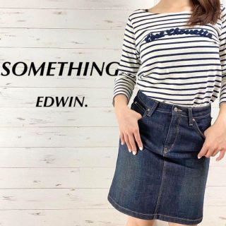 サムシング(SOMETHING)のSOMETHING EDWIN サムシング ひざ上丈 デニム Aライン スカート(ひざ丈スカート)