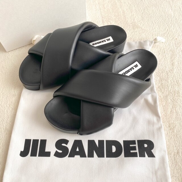 Jil sander パデット　ストラップ　サンダル　ブラック　ネロ　39JilSander商品名