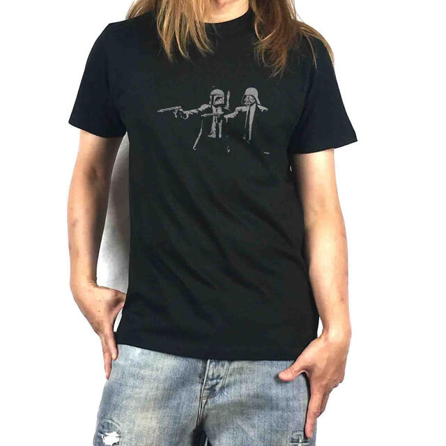 新品 スターウォーズ ダースベイダー ボバフェット 拳銃 バンクシー風 TシャツTシャツ/カットソー(半袖/袖なし)