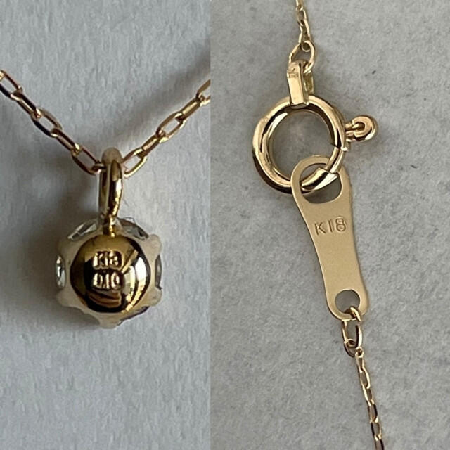 『正規品』18金(K18)/天然ダイヤモンド/0,10ct/一粒ネックレス