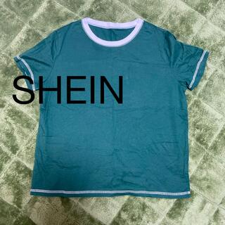 SHEIN Tシャツ　緑　グリーン　半袖　Lサイズ(Tシャツ/カットソー(半袖/袖なし))