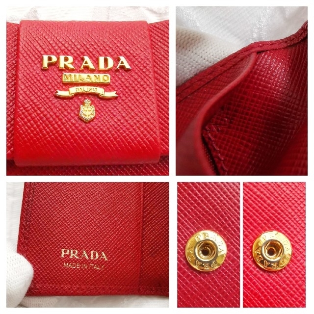 PRADA(プラダ)の極美品♡プラダ　PRADA 　サフィアーノ　リボン　6連キーケース　レッド レディースのファッション小物(キーケース)の商品写真