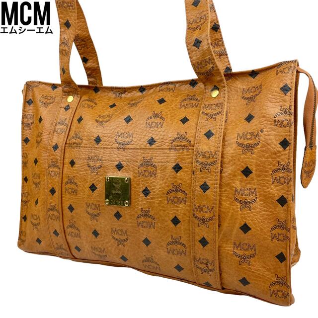 良品✨エムシーエム MCM ショルダーバッグ ヴィセトス柄 レザー ブラウン