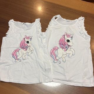 エイチアンドエム(H&M)の姉妹お揃い　H&M タンクトップ ユニコーン(Tシャツ/カットソー)