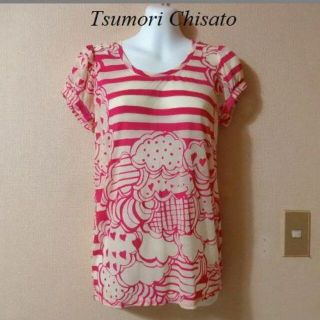 ツモリチサト(TSUMORI CHISATO)のTsumori Chisatoツモリチサト♡ハート柄シースルーカットソー(カットソー(半袖/袖なし))