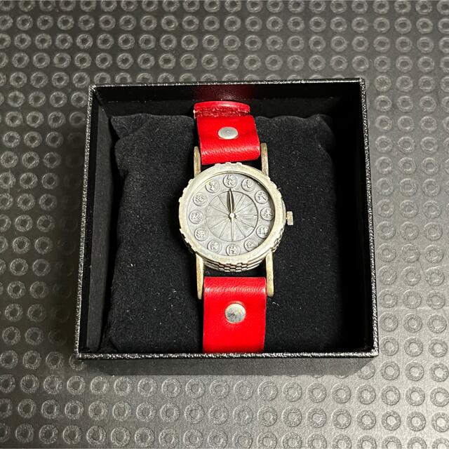 銀久 市松 腕時計 ウォッチ シルバー レザーバンド 本革 メンズの時計(レザーベルト)の商品写真