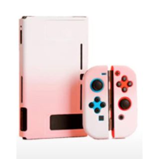 Switchカバー　ニンテンドースイッチカバー　ピンク+白(家庭用ゲームソフト)