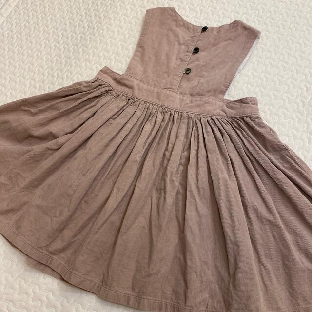 フレンチコーデュロイ エプロンワンピース キッズ/ベビー/マタニティのキッズ服女の子用(90cm~)(ワンピース)の商品写真