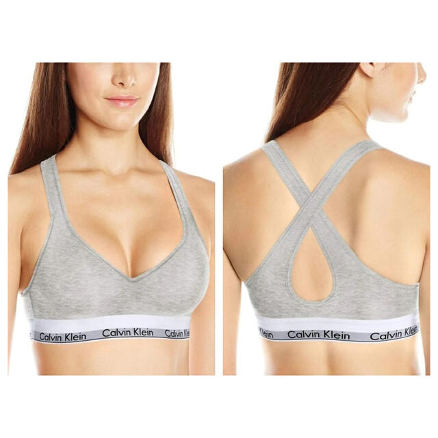 ck Calvin Klein(シーケーカルバンクライン)のカルバンクライン　レディース　上下セット　ブラ&ショーツ　灰　下着　Lサイズ レディースの下着/アンダーウェア(ブラ&ショーツセット)の商品写真