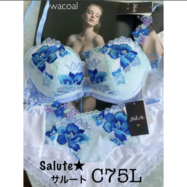 【新品タグ付】 ワコール／Salute★みずがめ座★リボンブラ♡♡C75L