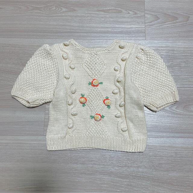 kalinka kids Rose Sweater Milk 半袖ニット