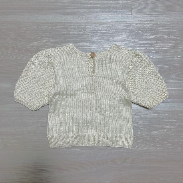 kalinka kids Rose Sweater Milk 半袖ニット 1