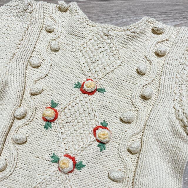 kalinka kids Rose Sweater Milk 半袖ニット 2