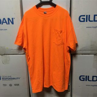 ギルタン(GILDAN)のGILDANギルダン★半袖無地Tシャツ＊ポケット付き★ネオンオレンジ@蛍光L(Tシャツ/カットソー(半袖/袖なし))