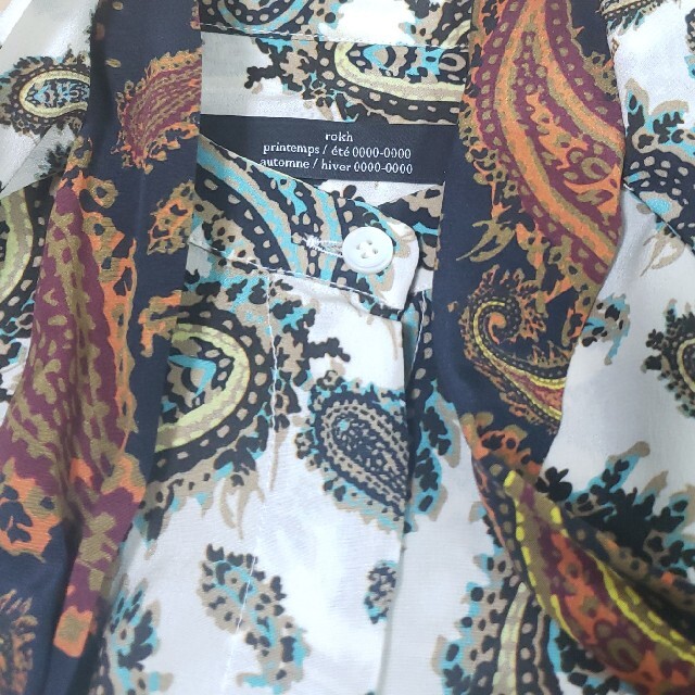 Rokh ロク シルク100% 長袖シャツ ペイズリー ボウタイ ダブルリボン レディースのトップス(シャツ/ブラウス(長袖/七分))の商品写真