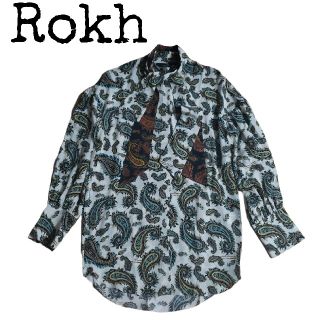 Rokh ロク シルク100% 長袖シャツ ペイズリー ボウタイ ダブルリボン(シャツ/ブラウス(長袖/七分))